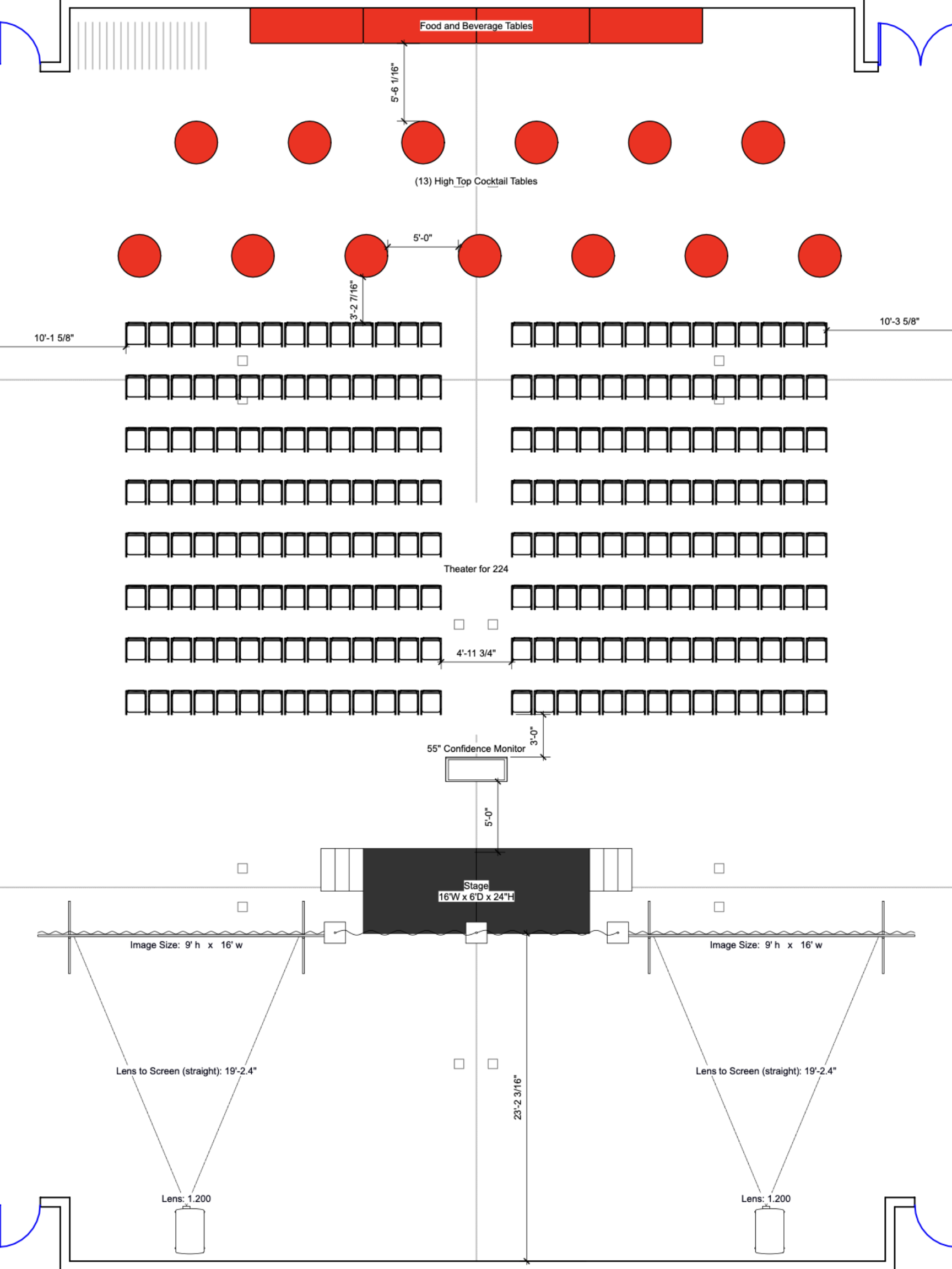 Event Design layout for live event